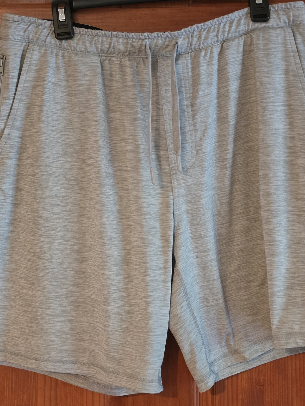 Eddie Bauer Men’s Gray Lounge Shorts Drawstring Elastic Zip Pocket, size L